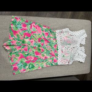 Lilly romper with lace neckline